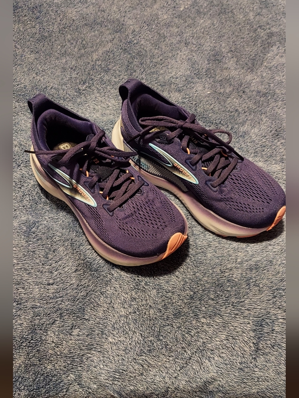 Women's Running Shoes - Blue with Pink Accent